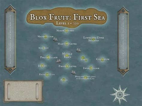 Roblox Blox Fruits Map - All Islands, Locations & Level Requirements