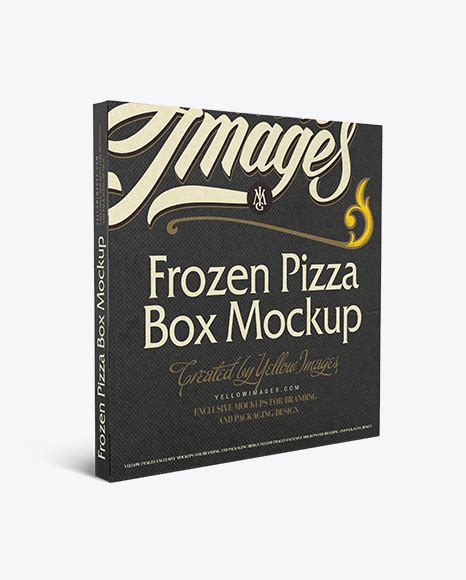 Frozen Pizza Box Mockup in Box Mockups on Yellow Images Object Mockups