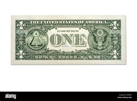 dollar bill, One-Dollar-Bill, backside, US-Dollar, isolated on 100% ...