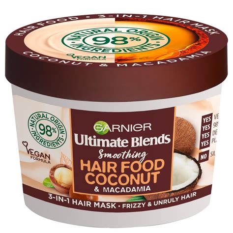 Garnier Ultimate Blends Hair Food Coconut Oil 3-in-1 Frizzy Hair Mask ...