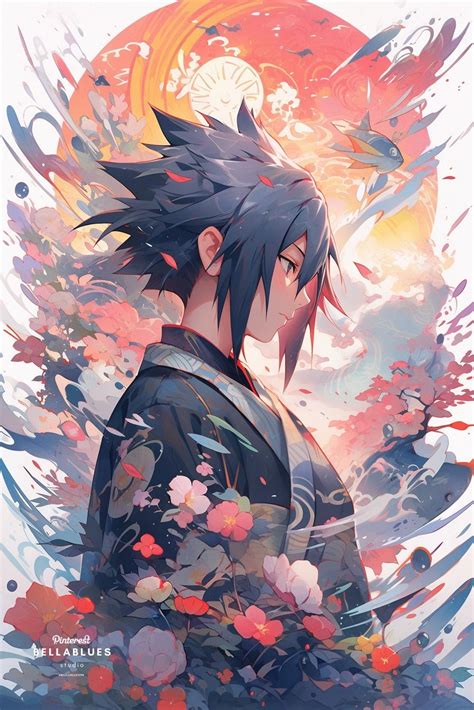 Sasuke Uchiha in Surreal Art: | Character art, Cool anime backgrounds ...