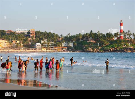 Kovalam Lighthouse Beach Stock Photo - Alamy