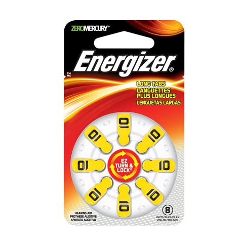 Energizer Size 10 Zinc-Oxide 1.4-Volt Hearing Aid Batteries 8-Pack ...