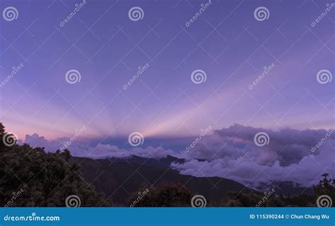 Seeing the Amazing Anti-crepuscular Rays in the Mountains. so Dramatic and Beautiful Stock Photo ...