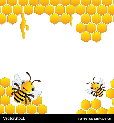 Happy bees frame background Royalty Free Vector Image