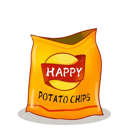 Potato Chip Clipart Vector, Hand Drawn Cartoon Snack Potato Chips, Hand ...