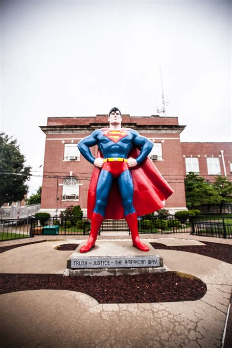 Giant Superman Statue in Metropolis, Illinois