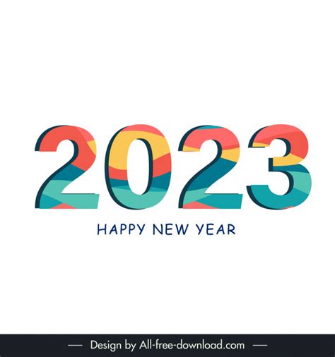 2023 new year calendar design elements simple classic elegant texts numbers outline Vectors ...