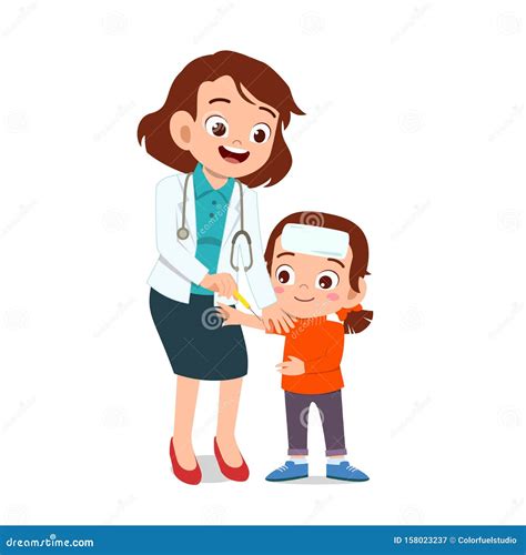 Happy Doctor Treatment Kid Illness Stock Vector - Illustration of patient, kindergarten: 158023237