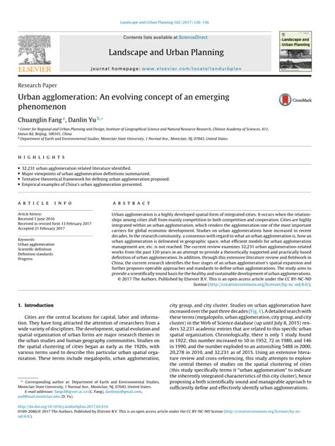 (PDF) Urban agglomeration: An evolving concept of an emerging phenomenon