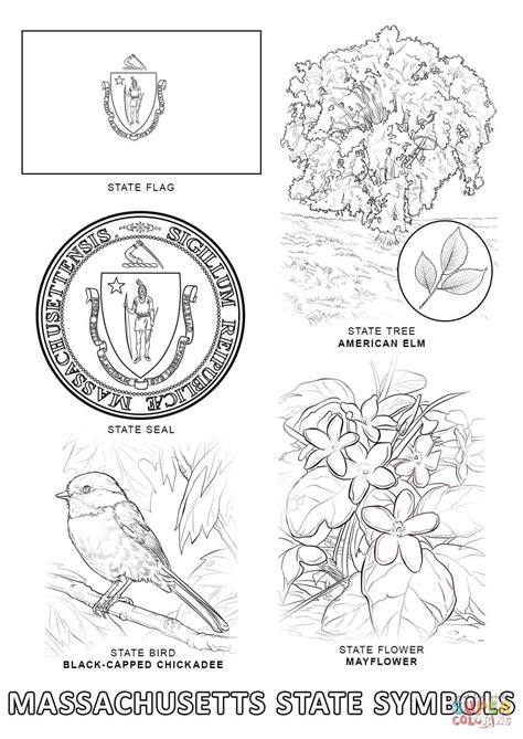 Massachusetts Flag Coloring Page - Coloring Home