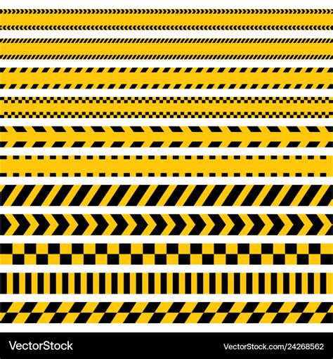 Set of stripes yellow caution warning tape Vector Image