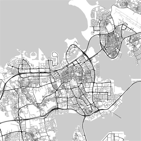 Manama, Bahrain, light map. Many details and fine gradations for web and print productions. This ...