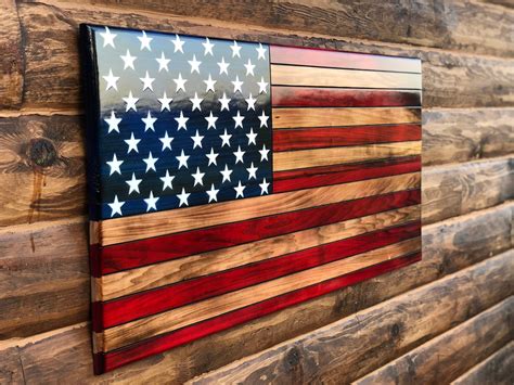 Rustic Wooden American Flag - KPCC Woodworking and Rustic Flags