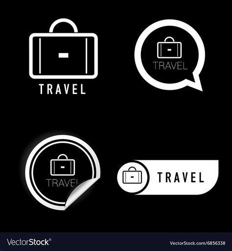 Travel icon black and white Royalty Free Vector Image