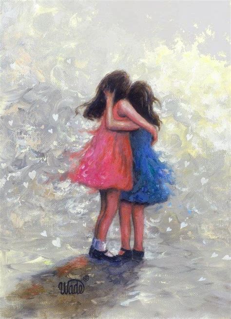 Sisters Art Print Two Sisters Hugging, Girls, Sister Wall Decor, Black and White Sister Art ...