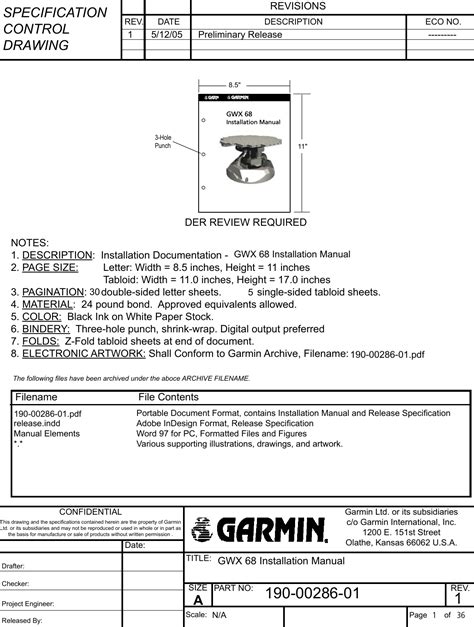 Garmin 0060200 AIRCRAFT MOUNTED WEATHER RADAR TRANSMITTER User Manual Cover Rev1