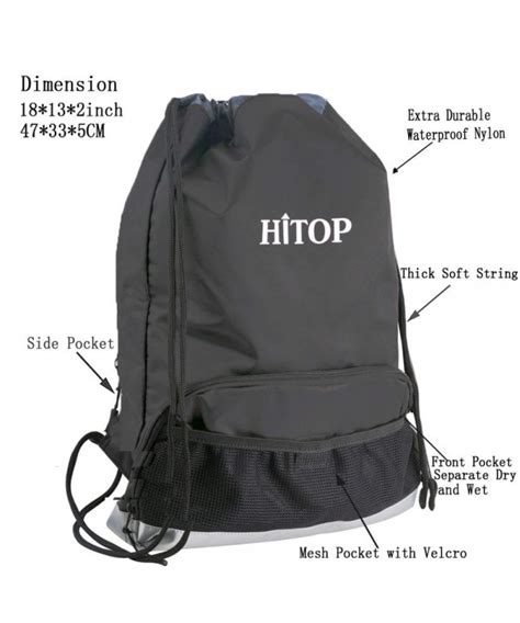 Waterproof Drawstring Backpack- Swim Sports Gym Bag For Men Women ...