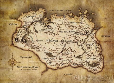 the elder scrolls 5 skyrim - What do the red x's on the physical map represent? - Arqade