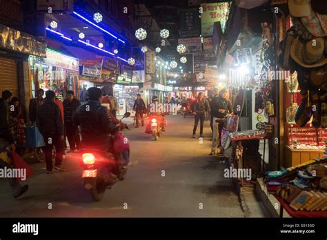 Nepal, Central Region, Kathmandu, nightlife on Kathmandu streets Stock ...