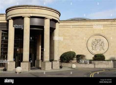 Glasgow High Court of Justiciary public entrance on Mart Street in Glasgow, viewed from Jocelyn ...