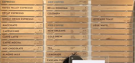 Blue Bottle Coffee Menu