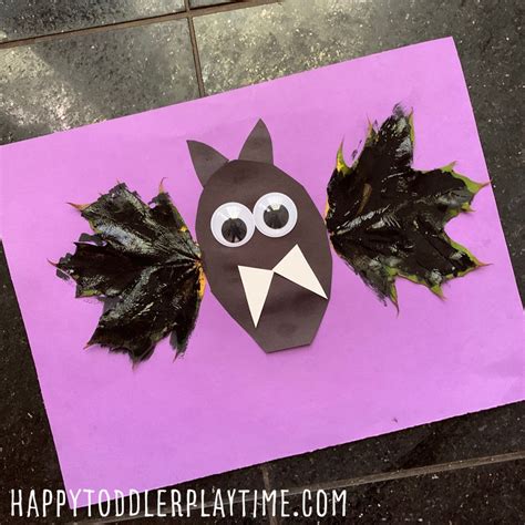 Bat Leaf Craft for Kids - Happy Toddler Playtime