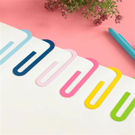 2Pcs/lot Color Paper Clips Electroplating Metal Paper Clips Bookmark ...