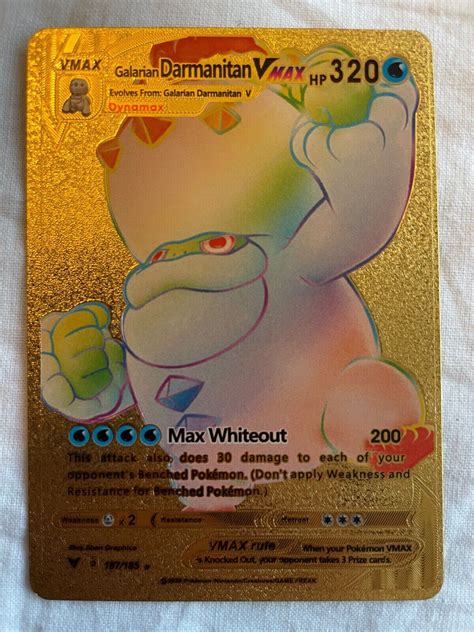 Galarian Darmanitan VMax Dynamax Gold Foil Pokemon Card Values - MAVIN