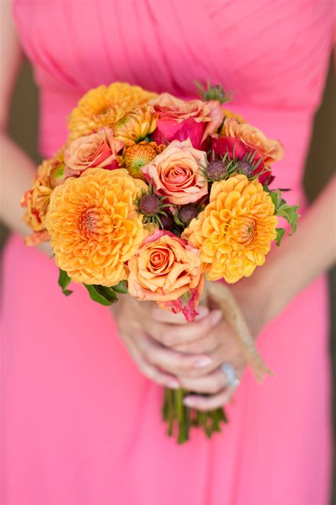 Orange Rose and Dahlia Bouquet