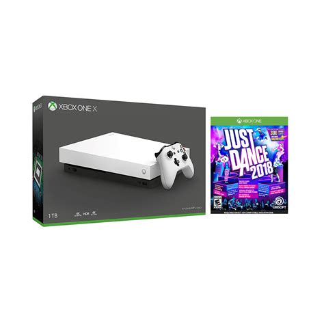 Microsoft Xbox One X 1TB Special White Edition 4K Ultra HD Blu-ray Console - Just Dance 2018 ...