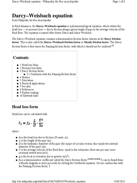 Darcy - Weisbach_equation | Civil Engineering | Liquids