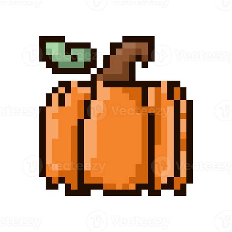 Cute Halloween pumpkin pixel art element.Orange pumpkin png illustration.design for texture ...