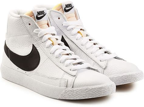 Nike Blazer Mid Retro Leather High Top Sneakers | White leather ...