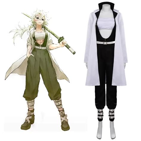 Sanemi Shinazugawa Cosplay Costumes, Women's Wrapped Breast Wind Hashira Demon Slayer Uniform ...