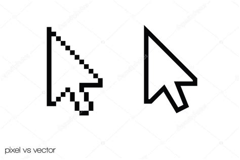 Pixel vs. Vector cursor — Stock Vector © eryk #8258551