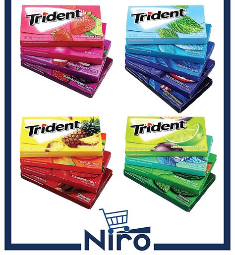 Trident Sugar-Free Chewing Gum Assorted Flavors 10 Pack | Niro Assorted Flavors