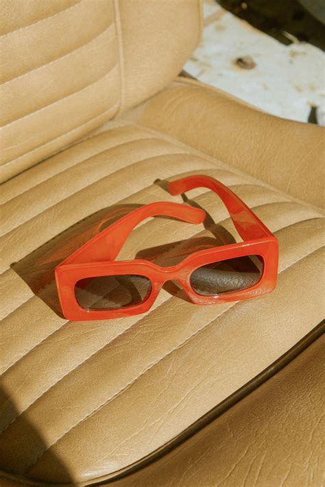 Orange Square Sunglasses - Chunky Sunglasses - Sunglasses - Lulus