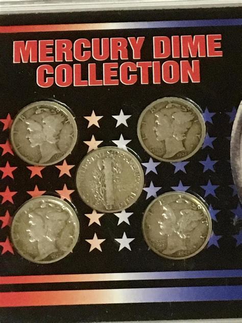 Lot - 1995 SSCA "Mercury Dime Collection" 5 pc Coin Set (1919, 1924 ...