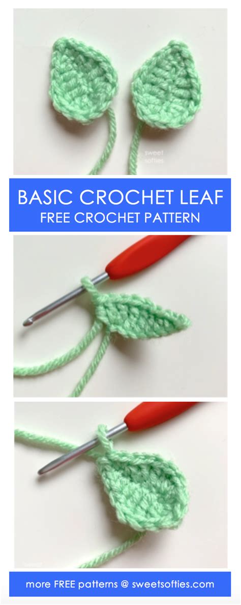 Basic Crochet Leaf (Free Crochet Pattern) - Sweet Softies