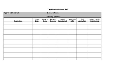 Free Excel Rent Roll Template