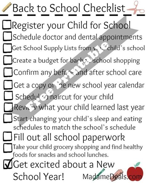 Free Printable Back to School Checklist for Parents! - Real Advice Gal ...