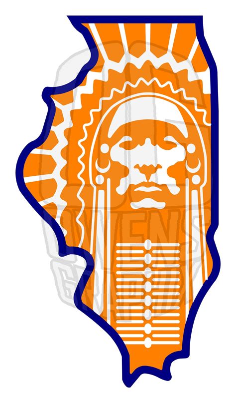 Chief Illiniwek Illini Illinois Outline SVG DXF PDF Jpg Png, Svg ...