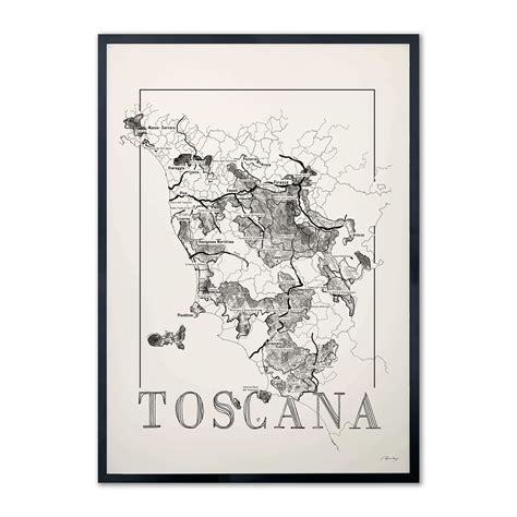 Wine Map of Tuscany, Tuscany Wine Region Map - Etsy