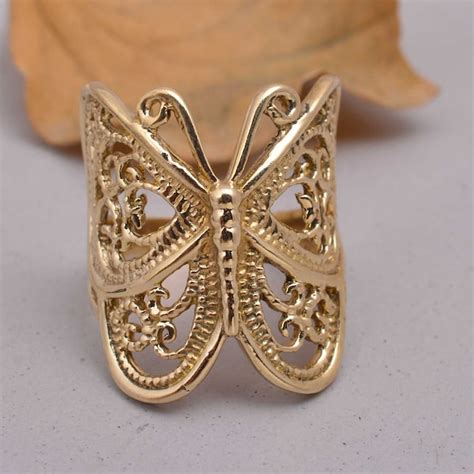 Gold Butterfly Ring - Etsy