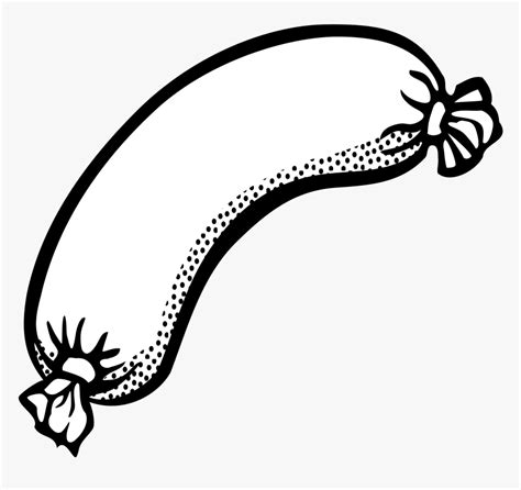 Lineart Clip Arts - Sausage Black And White, HD Png Download ...