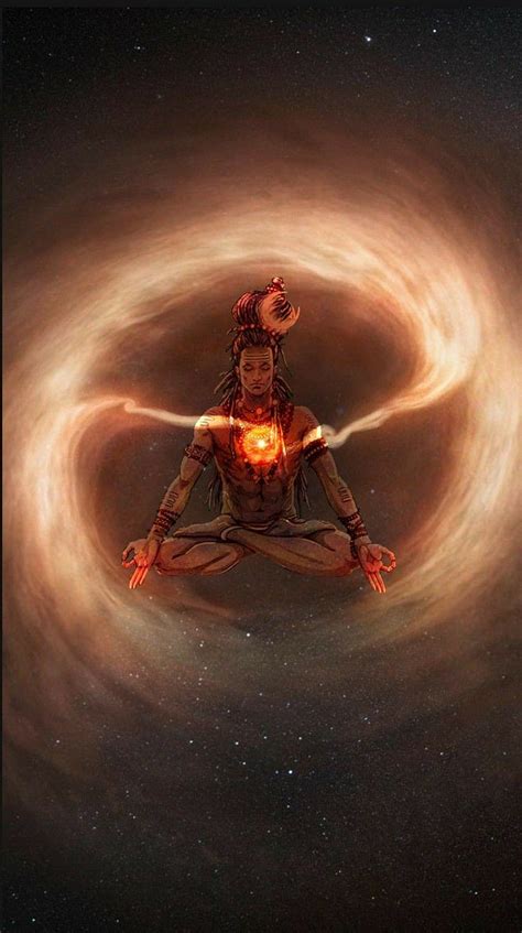 Brahmand Galaxy emerging from Lord Shiva in creative art painting, siva ...