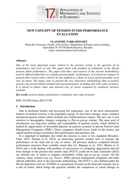 (PDF) New Concept of Pension Funds Performance Evaluation