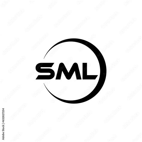 SML letter logo design with white background in illustrator, cube logo ...