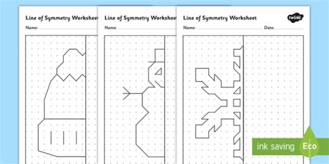 Winter Themed Symmetry Worksheet / Worksheets (teacher made)